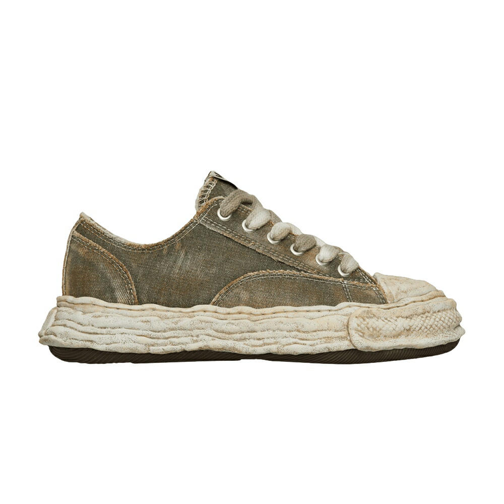 メゾン ミハラヤスヒロ デニム 緑 グリーン GREEN スニーカー メンズ MAISON MIHARA YASUHIRO MAISON MIHARA YASUHIRO PETERSON 23 OG SOLE WASHED DENIM LOW / GREEN