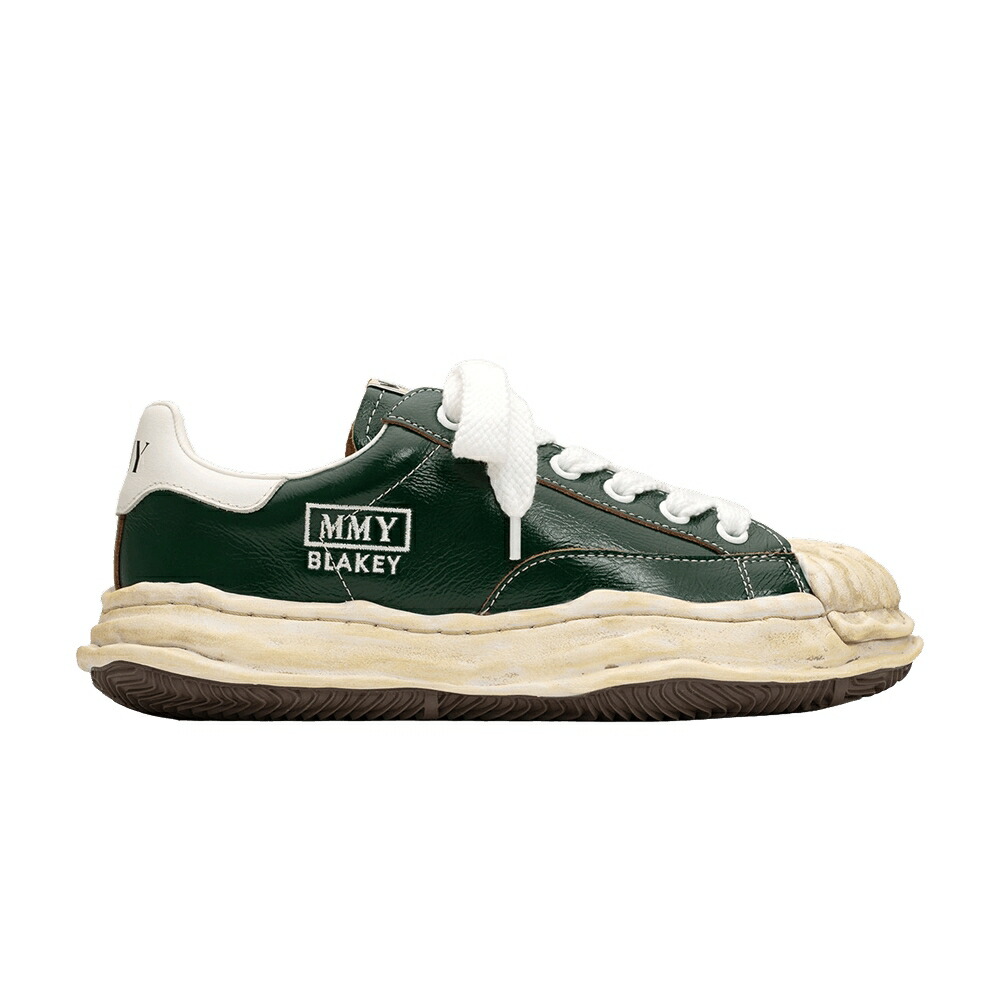 住みか ミハラヤスヒロ なめし革 緑 緑であること \u0027GREEN\u0027 スニーカー メンズ MAISON MIHARA YASUHIRO MAISON MIHARA YASUHIRO BLAKEY OG SOLE WRINKLED LEATHER LOW / GREEN