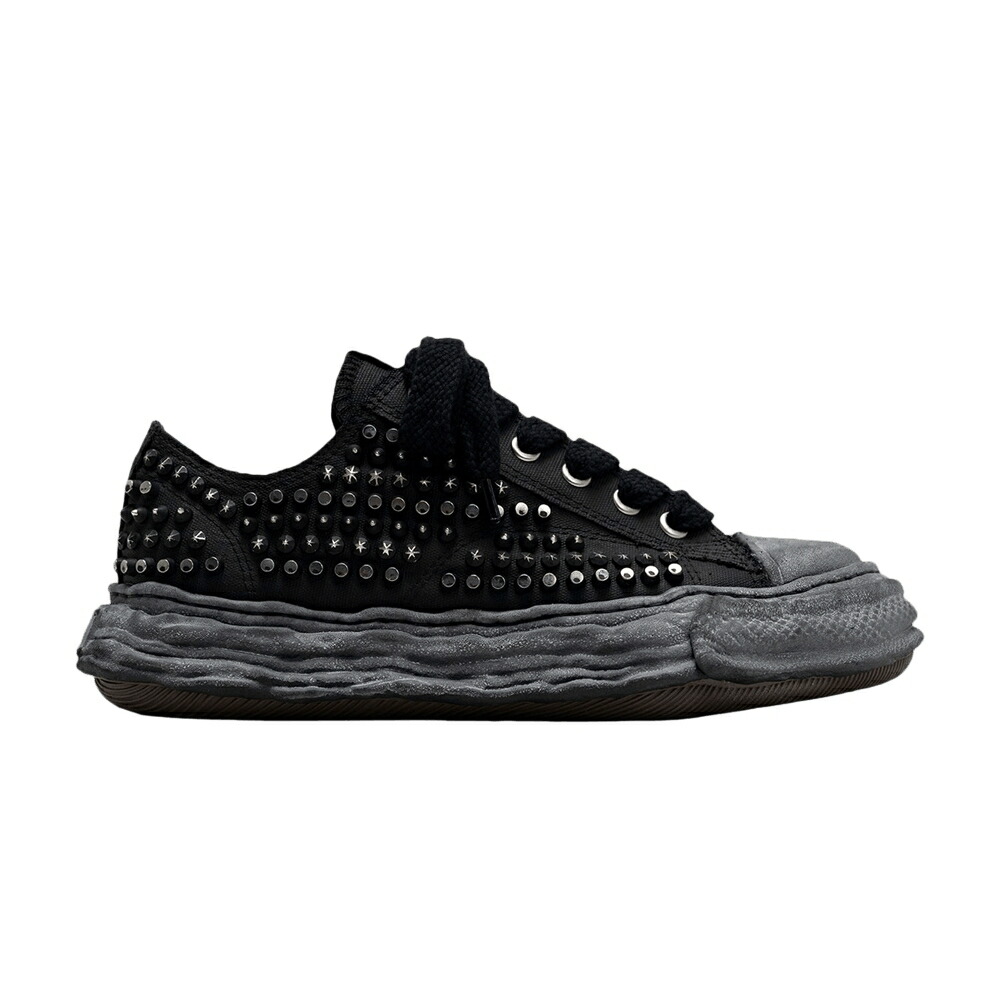 住みか ミハラヤスヒロ 黒いこと 黒いこと \u0027BLACK\u0027 スニーカー メンズ MAISON MIHARA YASUHIRO MAISON MIHARA YASUHIRO PETERSON23 OG SOLE STUDDED CANVAS LOW / BLACK
