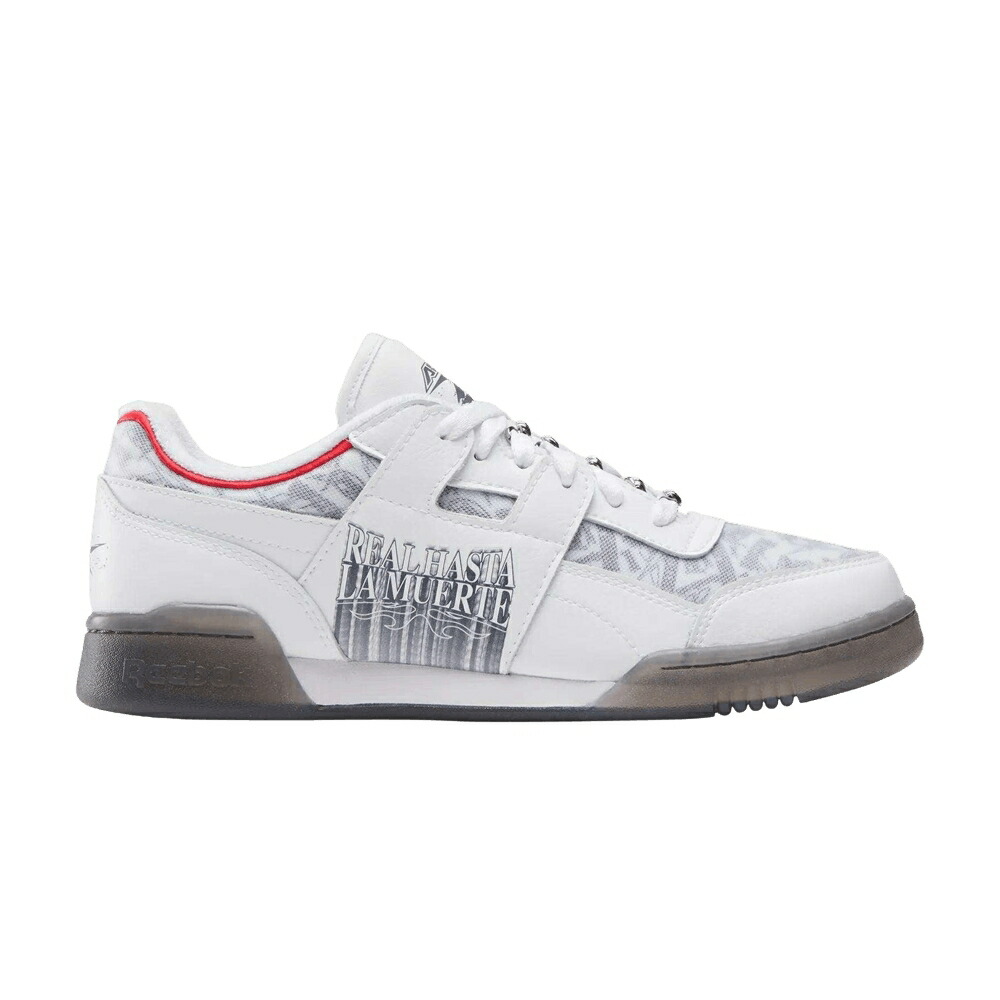 リーボック 細工物アウト 白いこと 白いこと 薄墨色 薄墨色 \u0027WHITE GREY\u0027 スニーカー メンズ REEBOK ANUEL AA X WORKOUT PLUS \u0027WHITE/WHITE/GREY\u0027 / WHITE WHITE GREY
