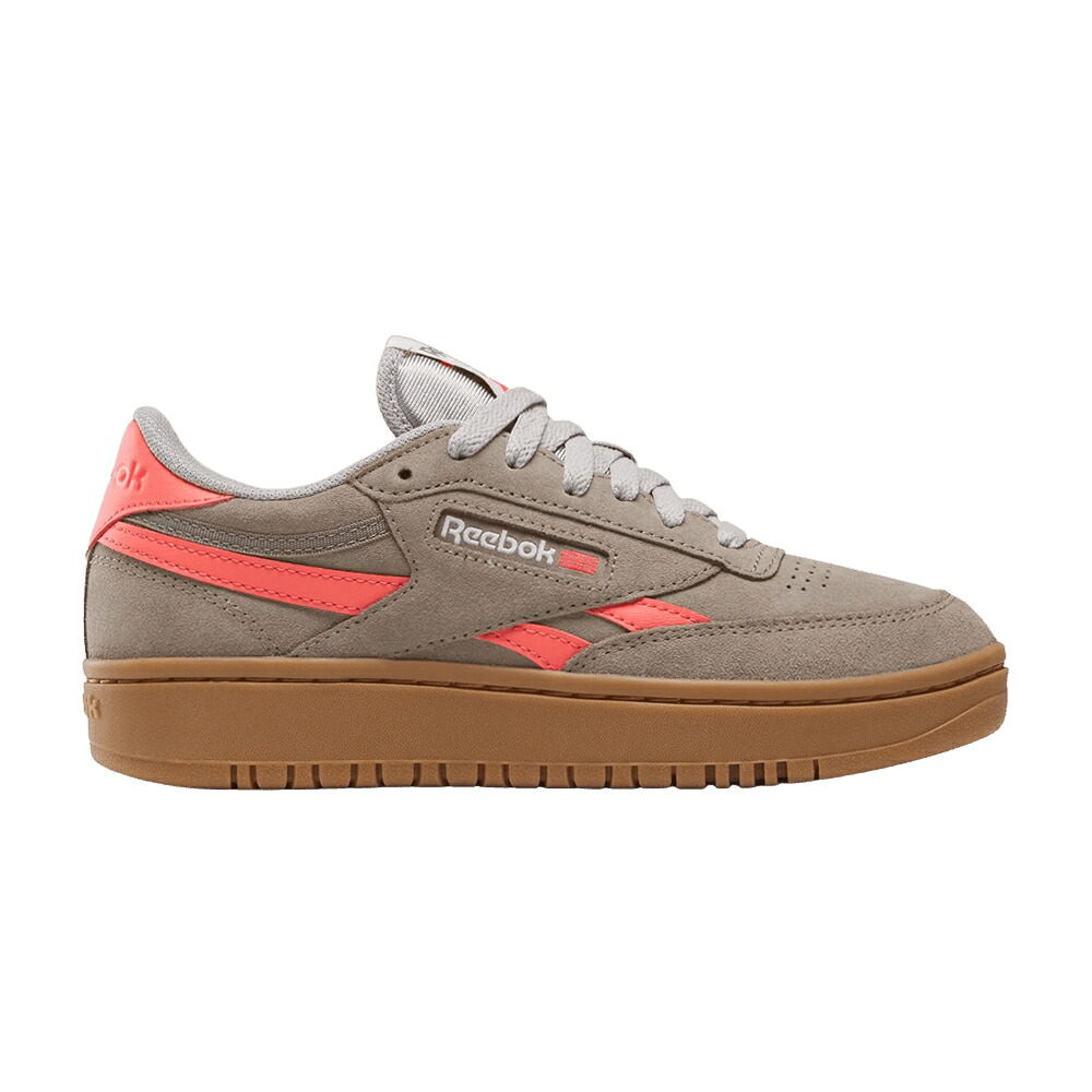 リーボック クラブ 灰色 グレー 'GRITTY GUM' スニーカー レディース REEBOK WMNS CLUB C DOUBLE REVENGE GREY/SUNSET CORAL/GUM' / GRITTY GREY SUNSET CORAL GUM｜スニケス 49,080円