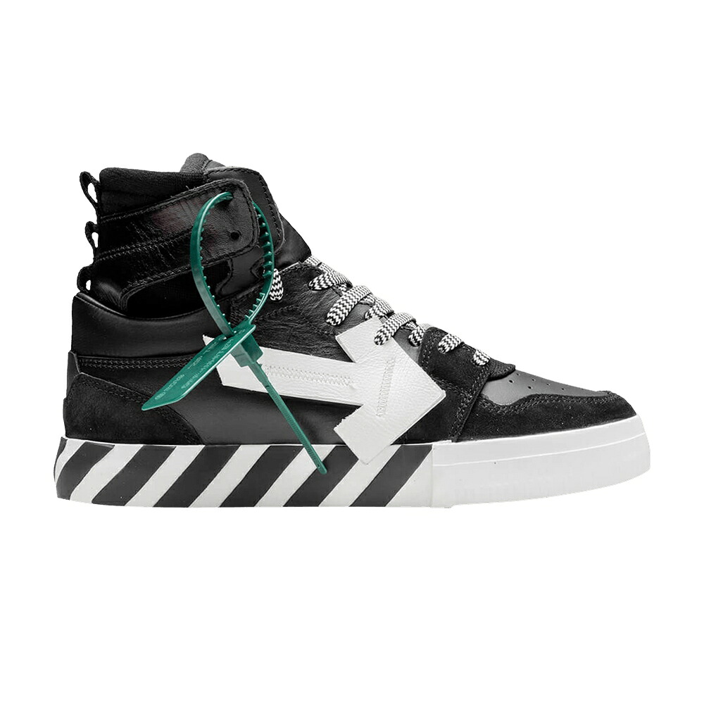 オフホワイト ハイ 黒色 ブラック 白色 ホワイト 'BLACK WHITE' スニーカー メンズ OFF-WHITE HIGH TOP VULCANIZED / BLACK WHITE