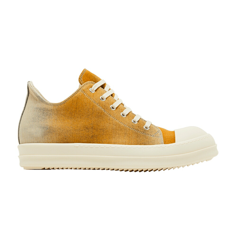 リックオウエンス ジーンズ 橙 オレンジ色 天の原 \u0027SKY DEGRADE\u0027 スニーカー メンズ RICK OWENS RICK OWENS DRKSHDW LIDO DENIM LOW ORANGE / SKY ORANGE DEGRADE MILK MILK