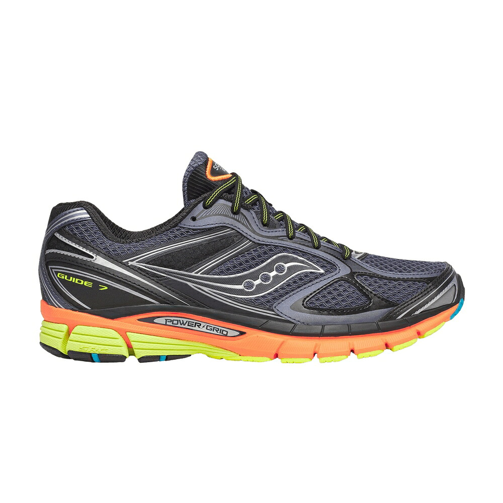 サッカニー 橙 オレンジ色 薄墨色 薄墨色 \u0027GREY LIME\u0027 スニーカー メンズ SAUCONY PROGRID GUIDE 7 ORANGE / GREY MULTI