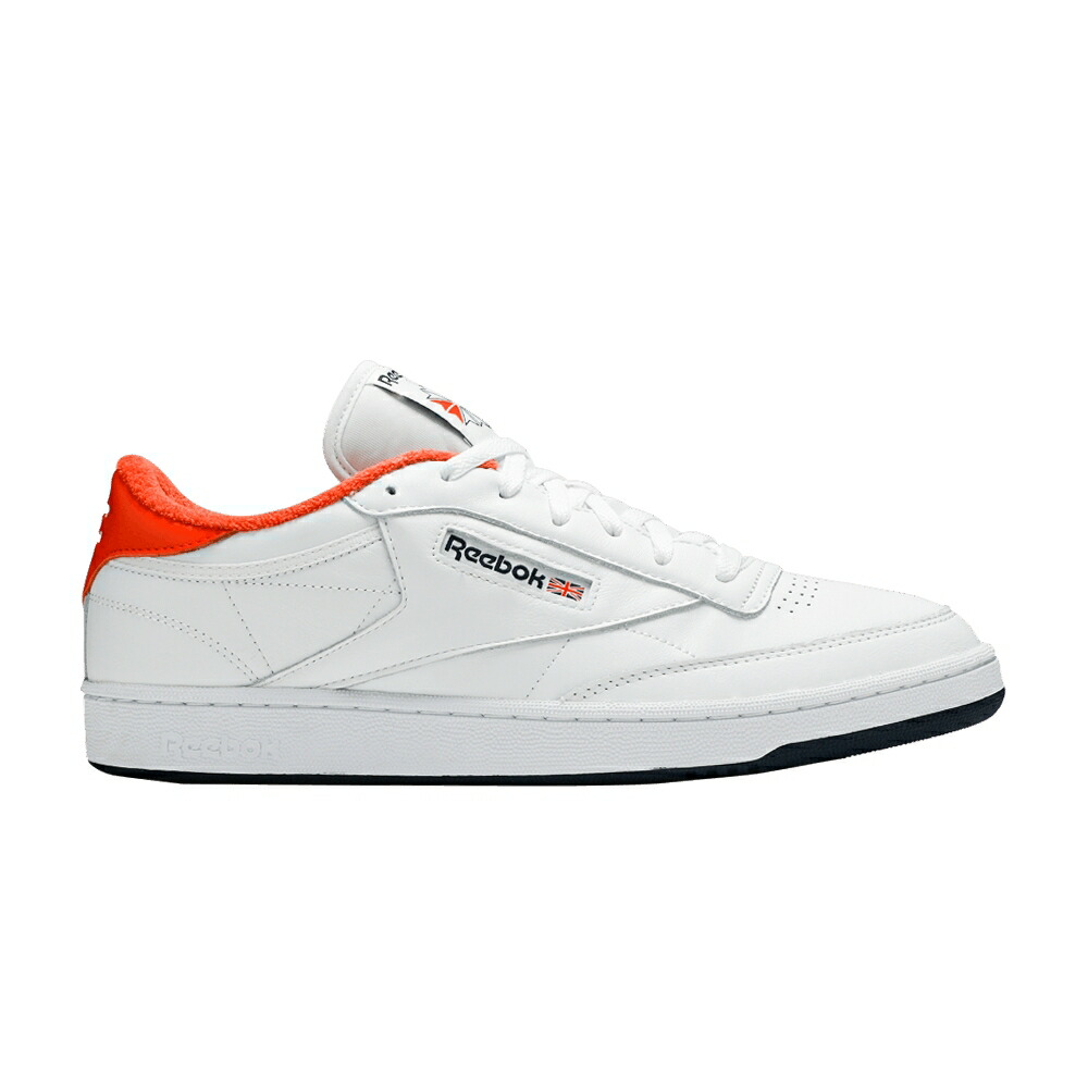 リーボック 野球クラブ 白いこと 白いこと 活動力 橙 オレンジ色 \u0027ENERGY ORANGE\u0027 スニーカー メンズ REEBOK ERIC EMANUEL X CLUB C 85 / WHITE ENERGY ORANGE COLLEGIATE