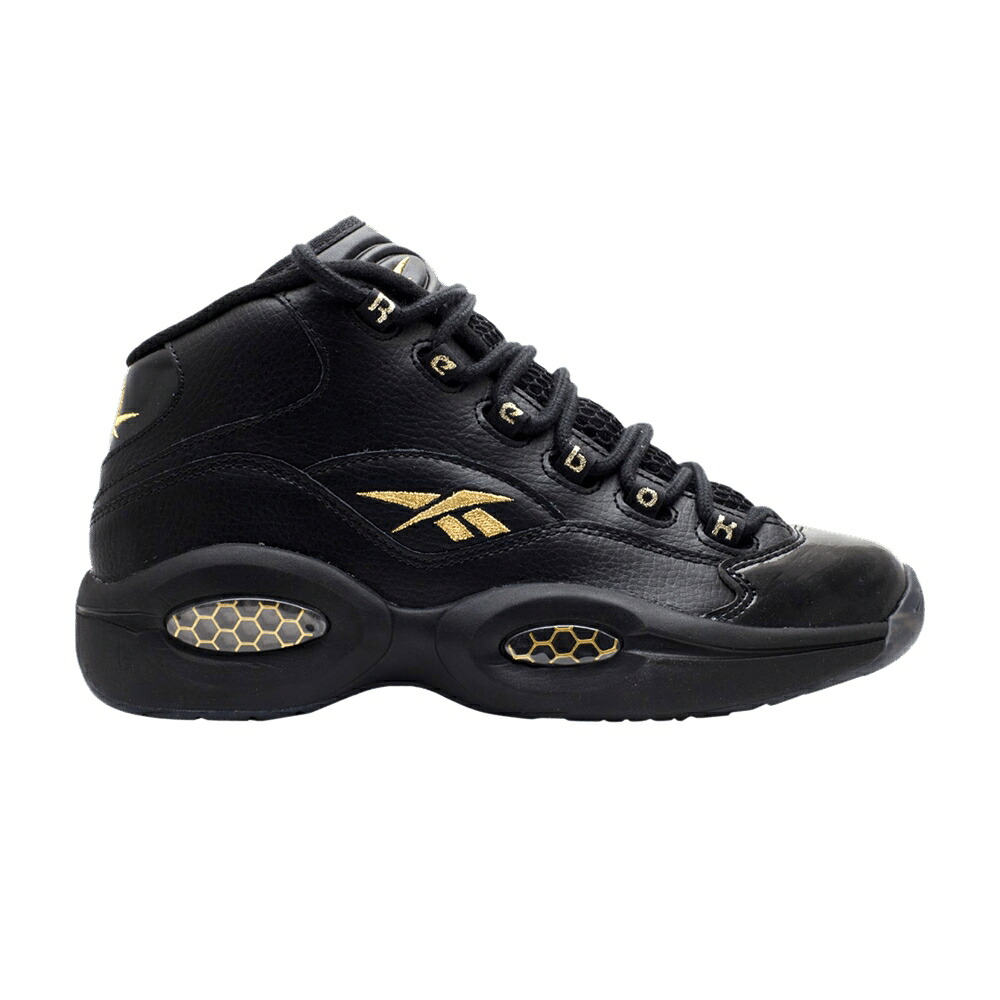 リーボック クエスチョン ミッド ゴールド クエスチョンミッド 'NEW EVE' ジュニア キッズ REEBOK QUESTION MID GS YEARS / BLK GOLD ベビー マタニティ スニーカー|スニケス