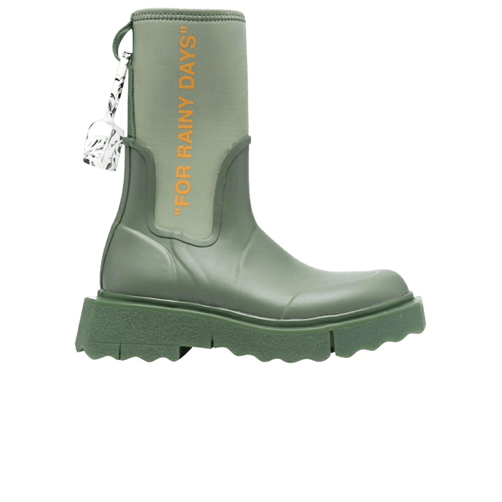オフホワイト ブーツ 緑 グリーン 'FOR GREEN' スニーカー レディース OFF-WHITE WMNS ZIP-TIE RAIN BOOT RAINY DAYS - / GREEN