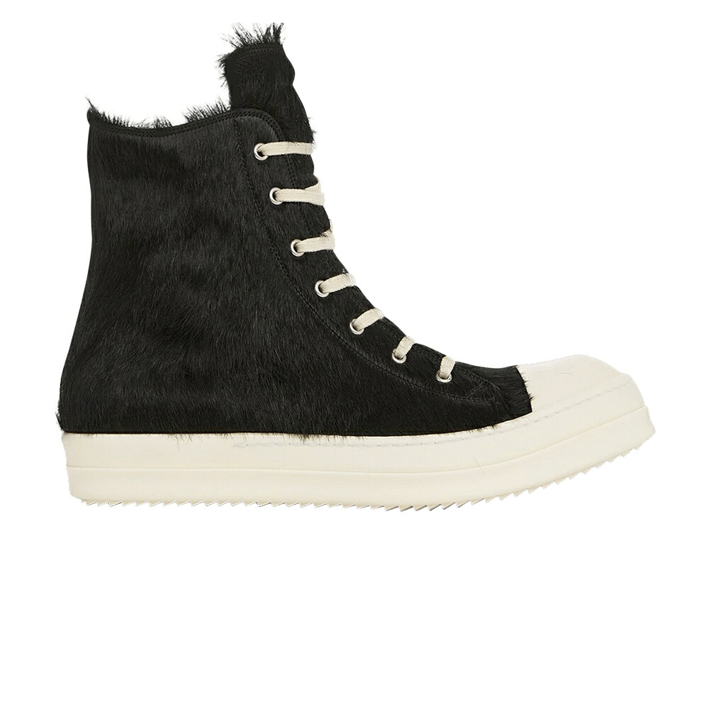 リックオウエンス 黒いこと 黒いこと \u0027BLACK FUR\u0027 スニーカー メンズ RICK OWENS RICK OWENS LIDO SNEAKERS COW / BLACK MILK MILK