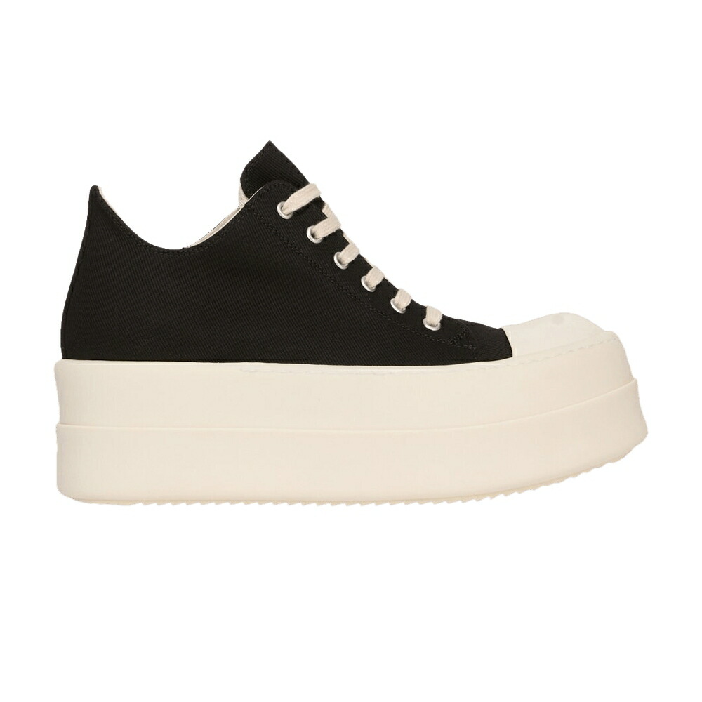 リックオウエンス 黒色 ブラック 'BLACK MILK' スニーカー レディース RICK OWENS RICK OWENS WMNS DRKSHDW DOUBLE BUMPER LOW / BLACK MILK MILK