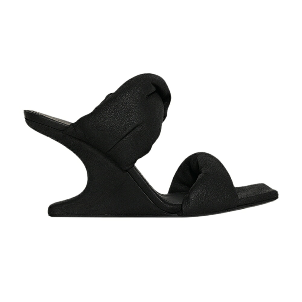 リックオウエンス レザー 黒色 ブラック 'BLACK' スニーカー レディース RICK OWENS RICK OWENS WMNS CANTILEVER 8 TWISTED LEATHER SANDAL / BLACK