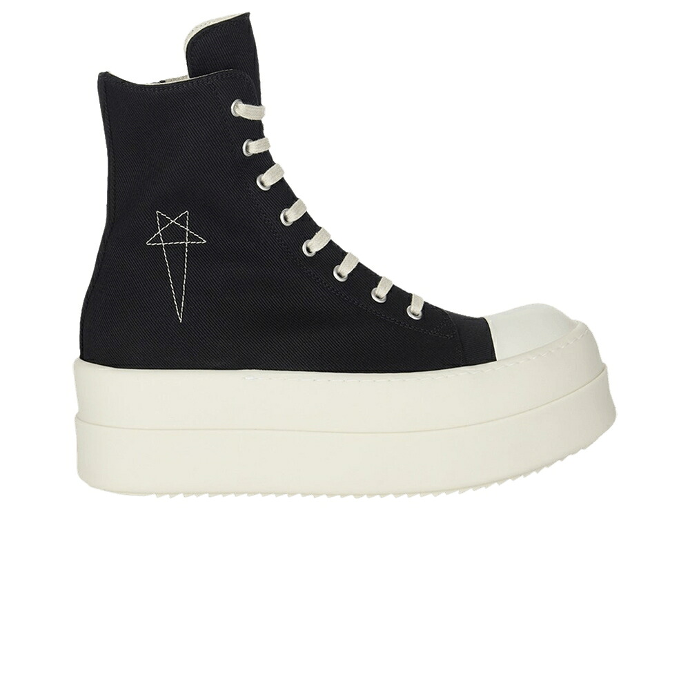 リックオウエンス 御機嫌 黒いこと 黒いこと パール \u0027BLACK MILK\u0027 スニーカー レディース RICK OWENS RICK OWENS WMNS DRKSHDW DOUBLE BUMPER HIGH / BLACK PEARL MILK MILK