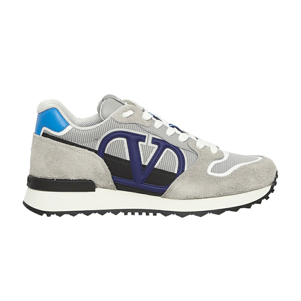 ヴァレンティノ ロゴタイプ 靴 スニーカー 薄墨色 薄墨色 青碧 青碧 \u0027GREY BLUE\u0027 メンズ VALENTINO V LOGO PACE SNEAKER / GREY BLUE