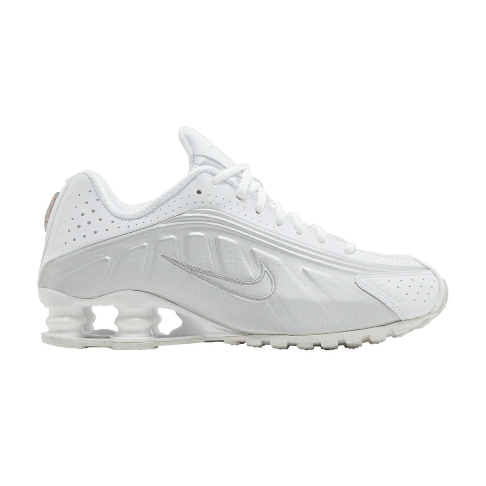 ナイキ ショックス 白いこと 白いこと しろがね色 しろがね色 マックス \u0027WHITE METALLIC\u0027 スニーカー レディース NIKE WMNS SHOX R4 / WHITE WHITE METALLIC SILVER MAX