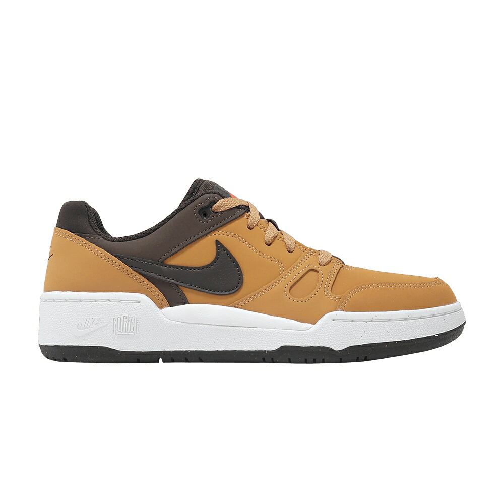 ナイキ 割り増し金 赤銅色 赤銅色 白いこと 白いこと \u0027FLAX BROWN\u0027 スニーカー メンズ NIKE FULL FORCE LOW PREMIUM BAROQUE / FLAX BAROQUE BROWN WHITE VELVET