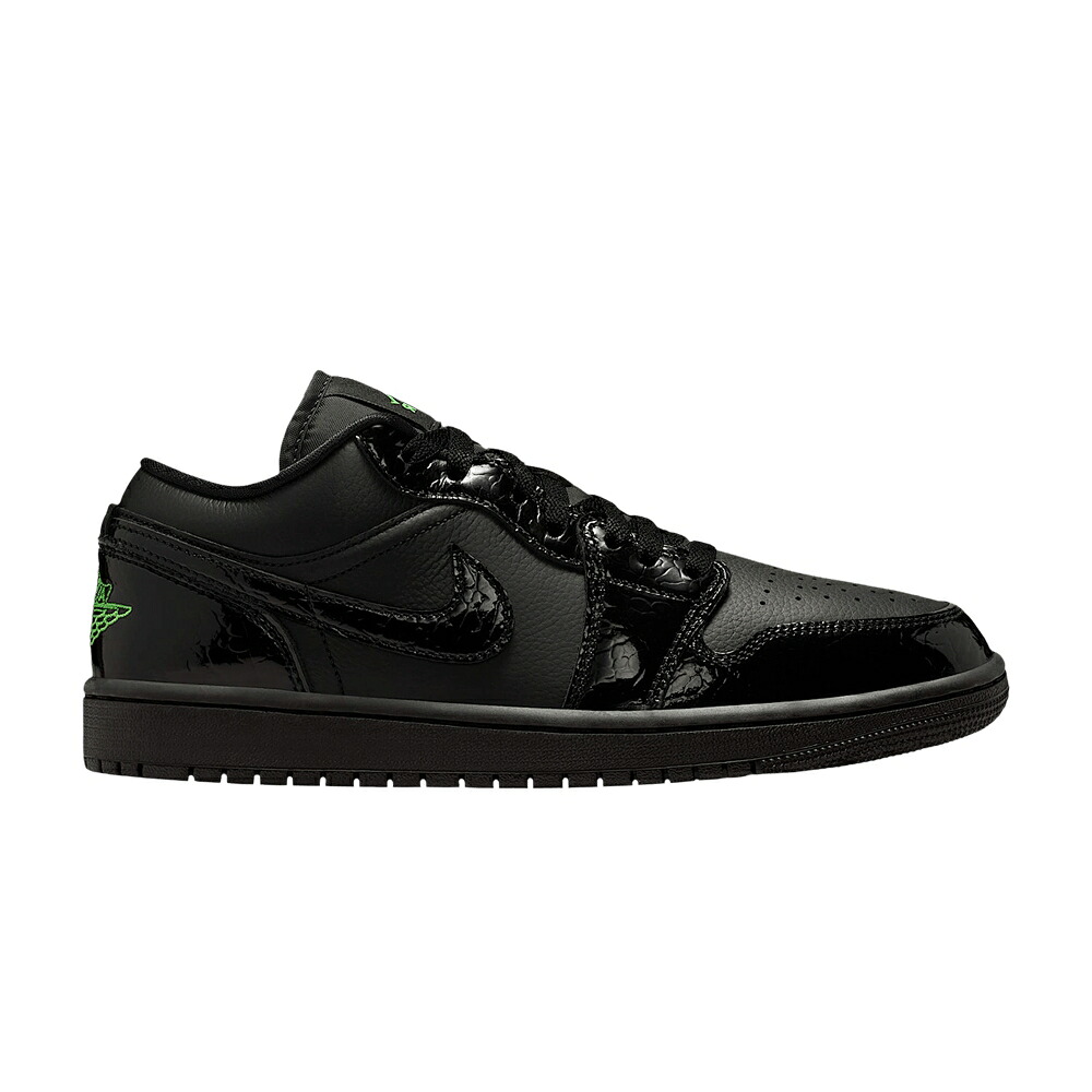 ナイキ スクリーム 黒いこと 黒いこと 緑 緑であること エアジョーダン \u0027BLACK GREEN\u0027 スニーカー レディース AIR JORDAN AIR JORDAN WMNS 1 LOW SE SCREAM / BLACK BLACK BLACK SCREAM GREEN