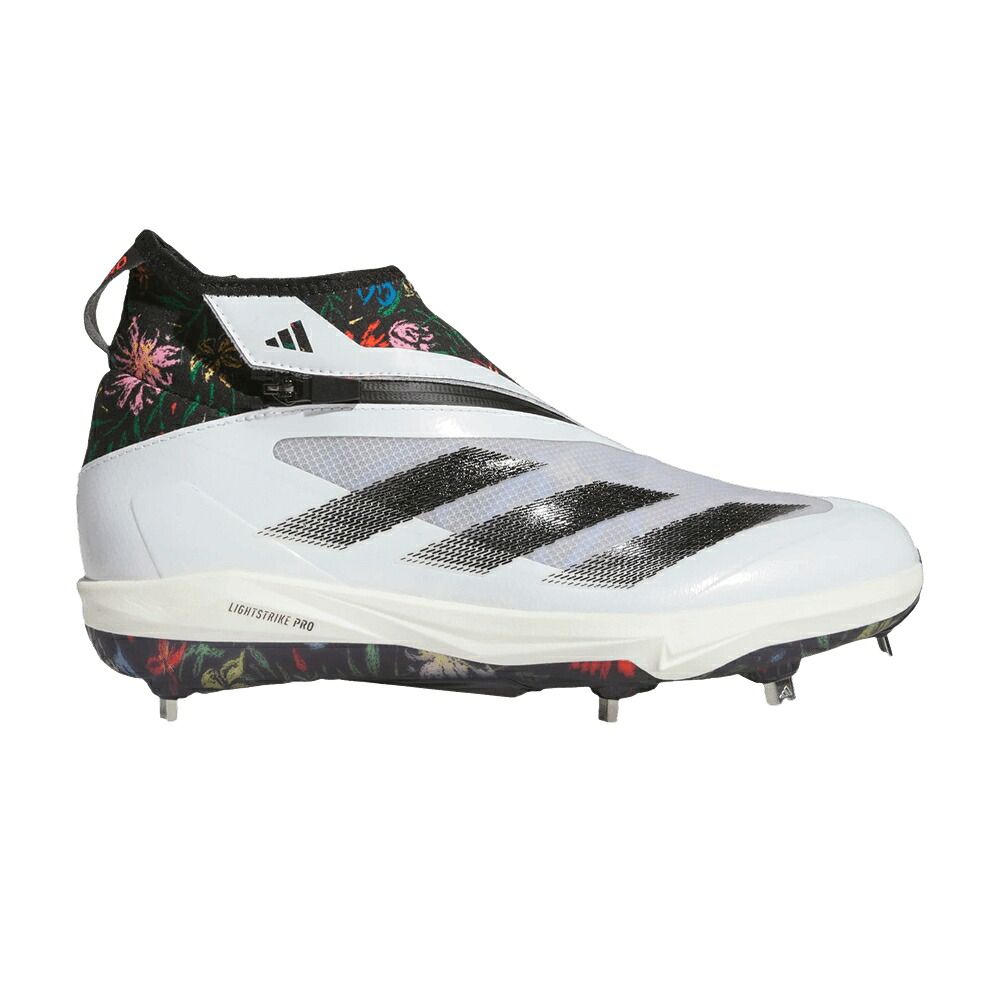アディダス アディゼロ 白色 ホワイト コア 黒色 ブラック IMPACT+ 'FLORAL GRAPHICS' スニーカー メンズ ADIDAS JULIO RODRIGUEZ X ADIZERO 1 / CLOUD WHITE CORE BLACK BRIGHT｜スニケス