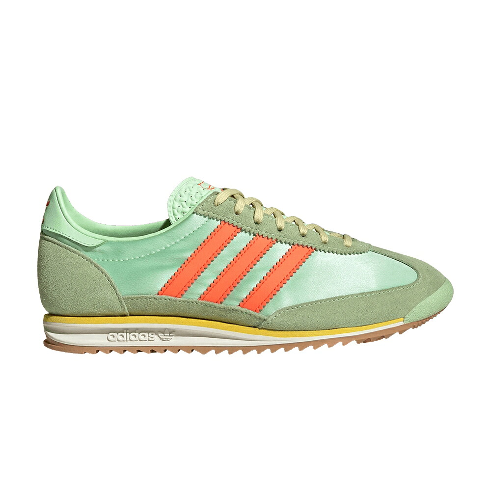 アディダス 緑 緑であること 橙 オレンジ色 \u0027GREEN SATIN\u0027 スニーカー レディース ADIDAS WMNS SL72 OG SPARK / SEMI GREEN SPARK SOLAR ORANGE