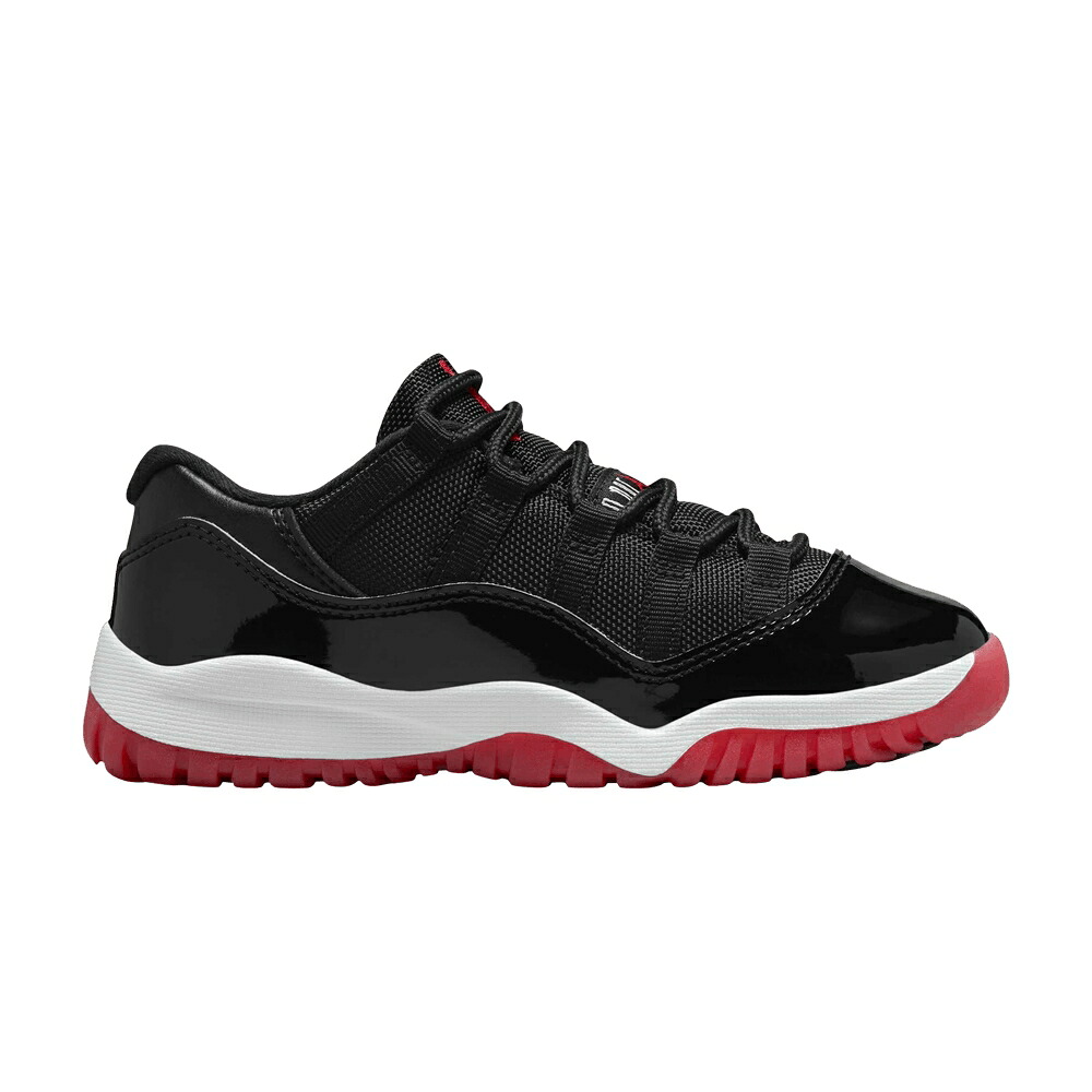 ナイキ 黒色 ブラック 白色 ホワイト 赤 レッド エアジョーダン 'BRED' ジュニア キッズ AIR JORDAN AIR JORDAN 11 RETRO LOW PS 2025 / BLACK WHITE VARSITY RED ベビー マタニティ スニーカー
