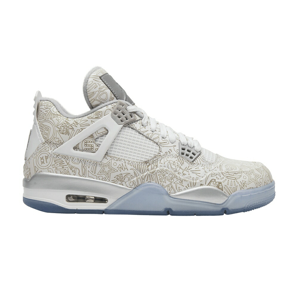 ナイキ 白色 ホワイト 銀色 シルバー エアジョーダン '30TH LASER' スニーカー メンズ AIR JORDAN AIR JORDAN 4 RETRO ANNIVERSARY / WHITE CHROME METALLIC SILVER