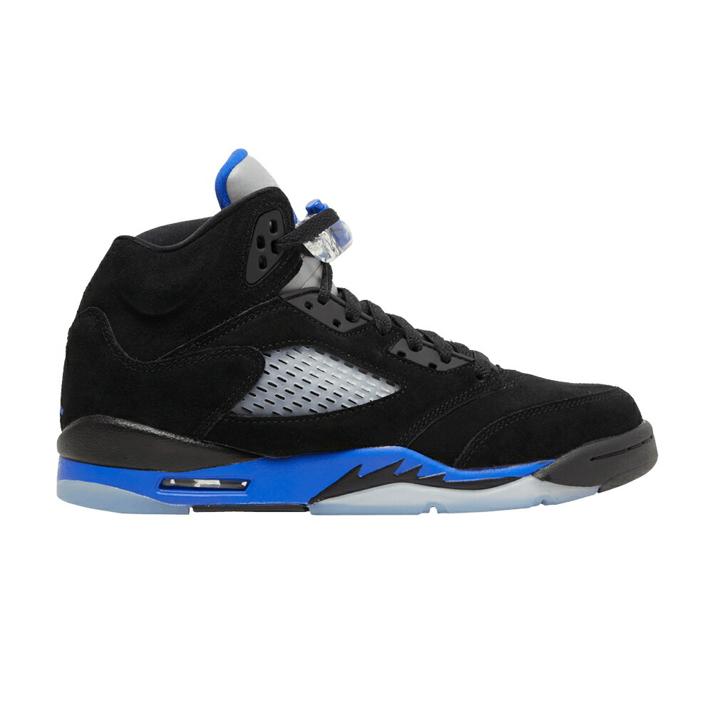 ナイキ 黒いこと 黒いこと 青み 青色 エアジョーダン \u0027RACER BLUE\u0027 お坊っちゃん キッズ AIR JORDAN AIR JORDAN 5 RETRO GS / BLACK RACER BLUE REFLECTIVE もの言う花 マタニティ スニーカー