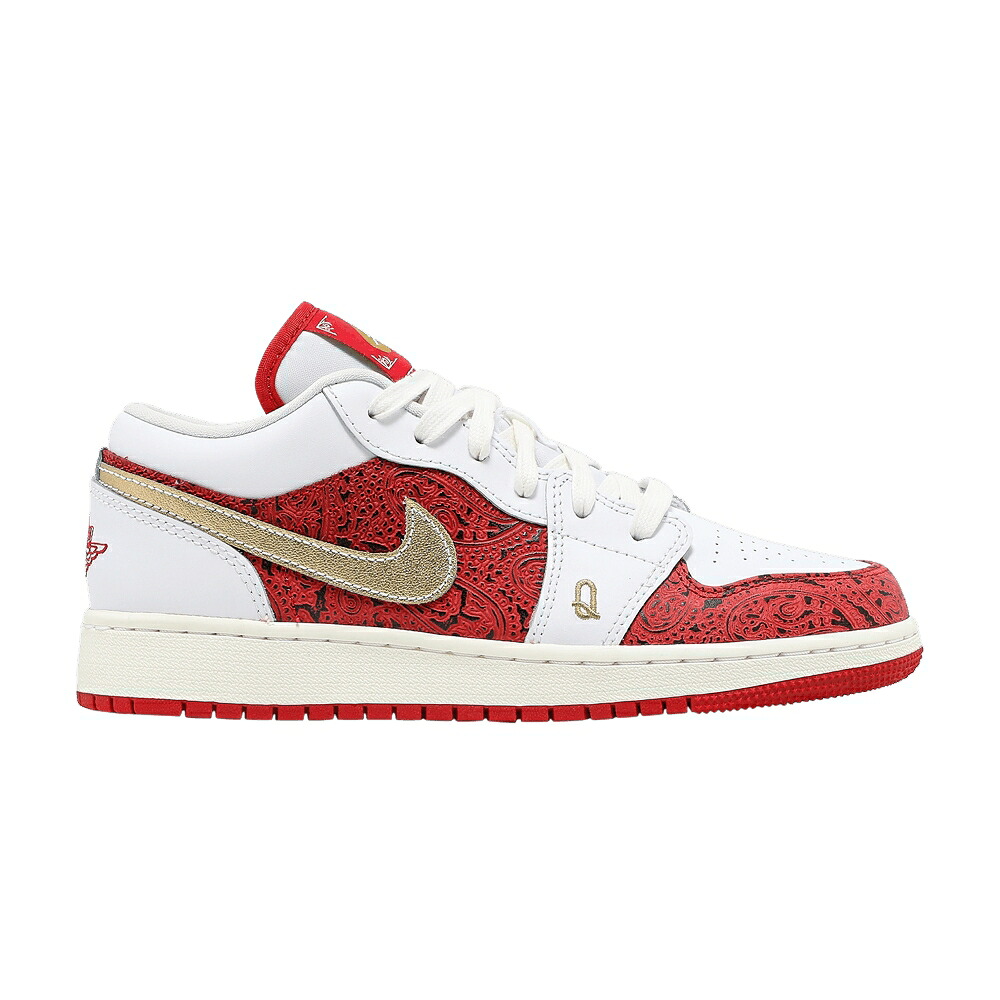 ナイキ 白いこと 白いこと 赤 赤いこと エアジョーダン \u0027SPADES\u0027 お坊っちゃん キッズ AIR JORDAN AIR JORDAN 1 LOW SE GS / WHITE UNIVERSITY RED METALLIC もの言う花 マタニティ スニーカー