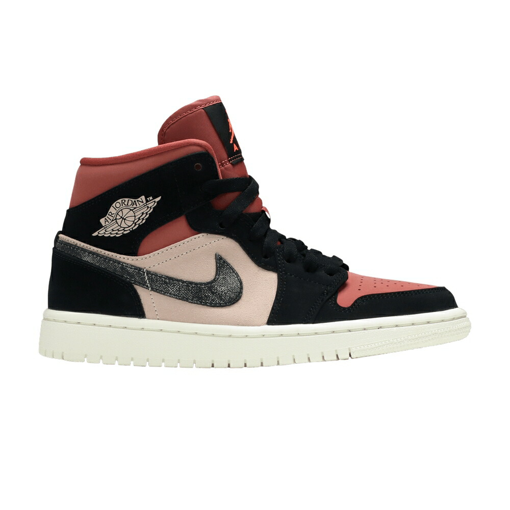ナイキ ミッド ベージュ 黒色 ブラック エアジョーダン CANYON RUST スニーカー レディース AIR JORDAN WMNS AIR JORDAN 1 MID / PARTICLE BEIGE BLACK CANYON RUST