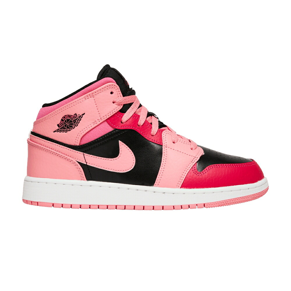 ナイキ ミッド ラッシュ ピンク 黒色 ブラック エアジョーダン 'CORAL CHALK' ジュニア キッズ AIR JORDAN AIR JORDAN 1 MID GS / CORAL CHALK RUSH PINK BLACK ベビー マタニティ スニーカー|スニケス