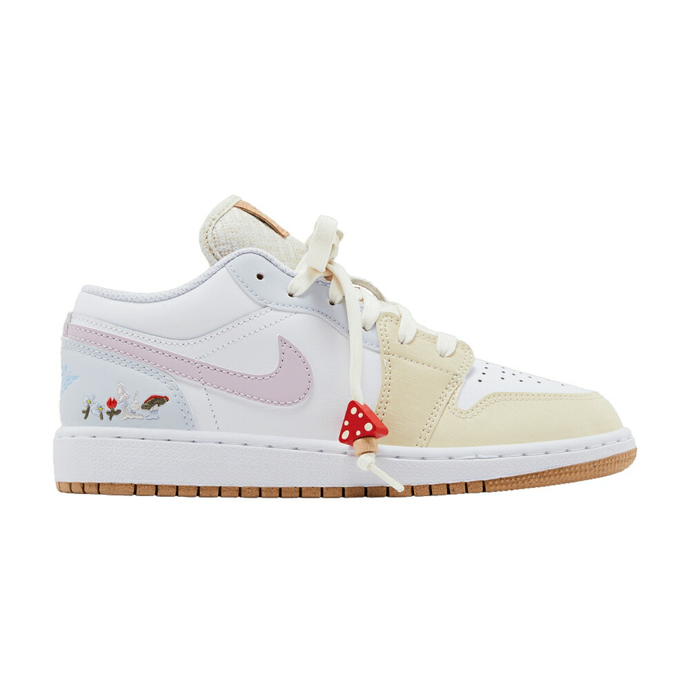 ナイキ 白色 ホワイト カーキ エアジョーダン MUSHROOM ジュニア キッズ AIR JORDAN AIR JORDAN 1 LOW GS / WHITE WHITE LIGHT KHAKI DOLL ベビー マタニティ スニーカー