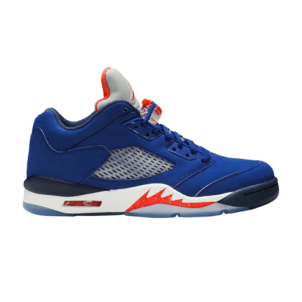 ナイキ ディープ 青碧 青色 野球クラブ 橙 オレンジ色 エアジョーダン \u0027KNICKS\u0027 スニーカー メンズ AIR JORDAN AIR JORDAN 5 RETRO LOW / DEEP ROYAL BLUE TEAM ORANGE スニーカー-靴-メンズ靴