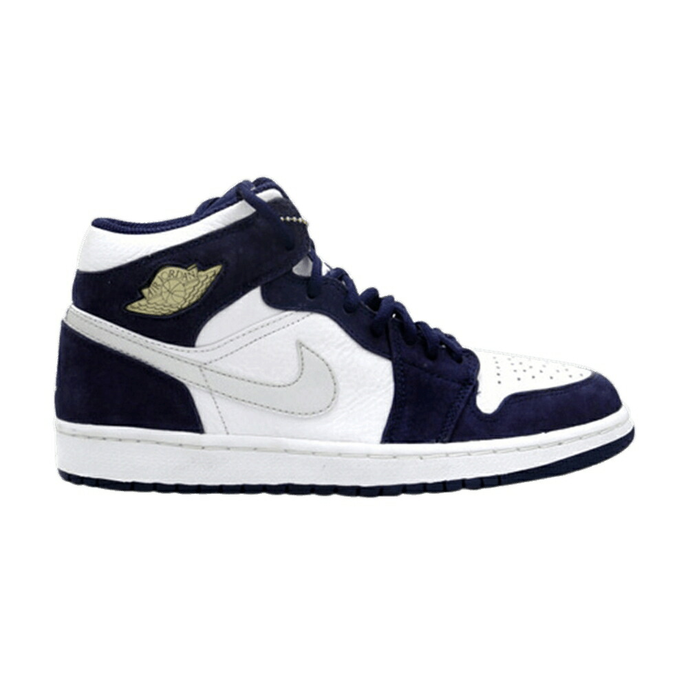 ナイキ 白色 ホワイト 銀色 シルバー エアジョーダン + MIDNIGHT NAVY スニーカー メンズ AIR JORDAN AIR JORDAN 1 RETRO / WHITE METALLIC SILVER MIDNIGHT