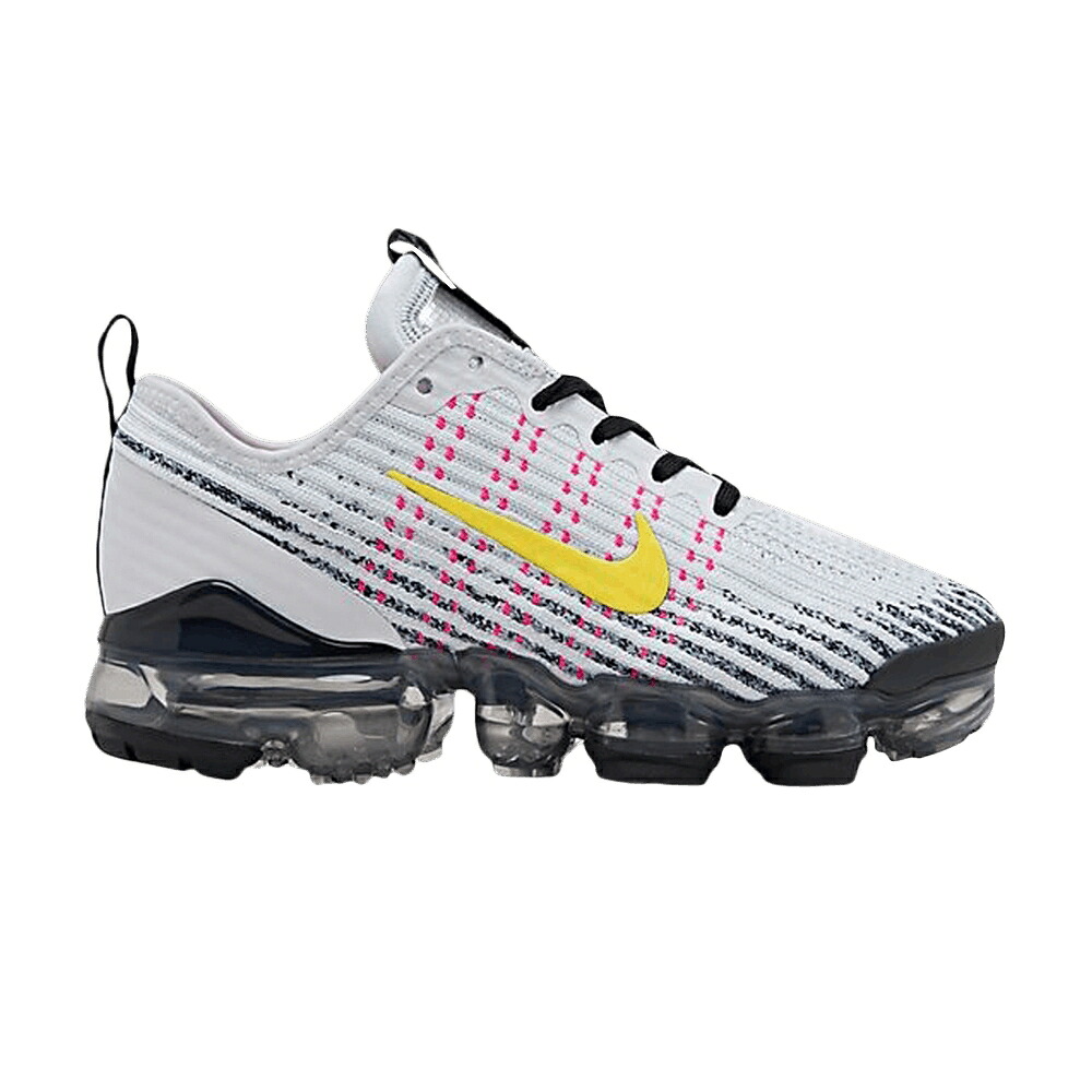 ナイキ フライニット ダイナミック 白色 ホワイト 黄色 イエロー エアヴェイパーマックス 'WHITE YELLOW' ジュニア キッズ NIKE AIR VAPORMAX FLYKNIT 3 GS DYNAMIC / WHITE DYNAMIC YELLOW HYPER ベビー マタニ