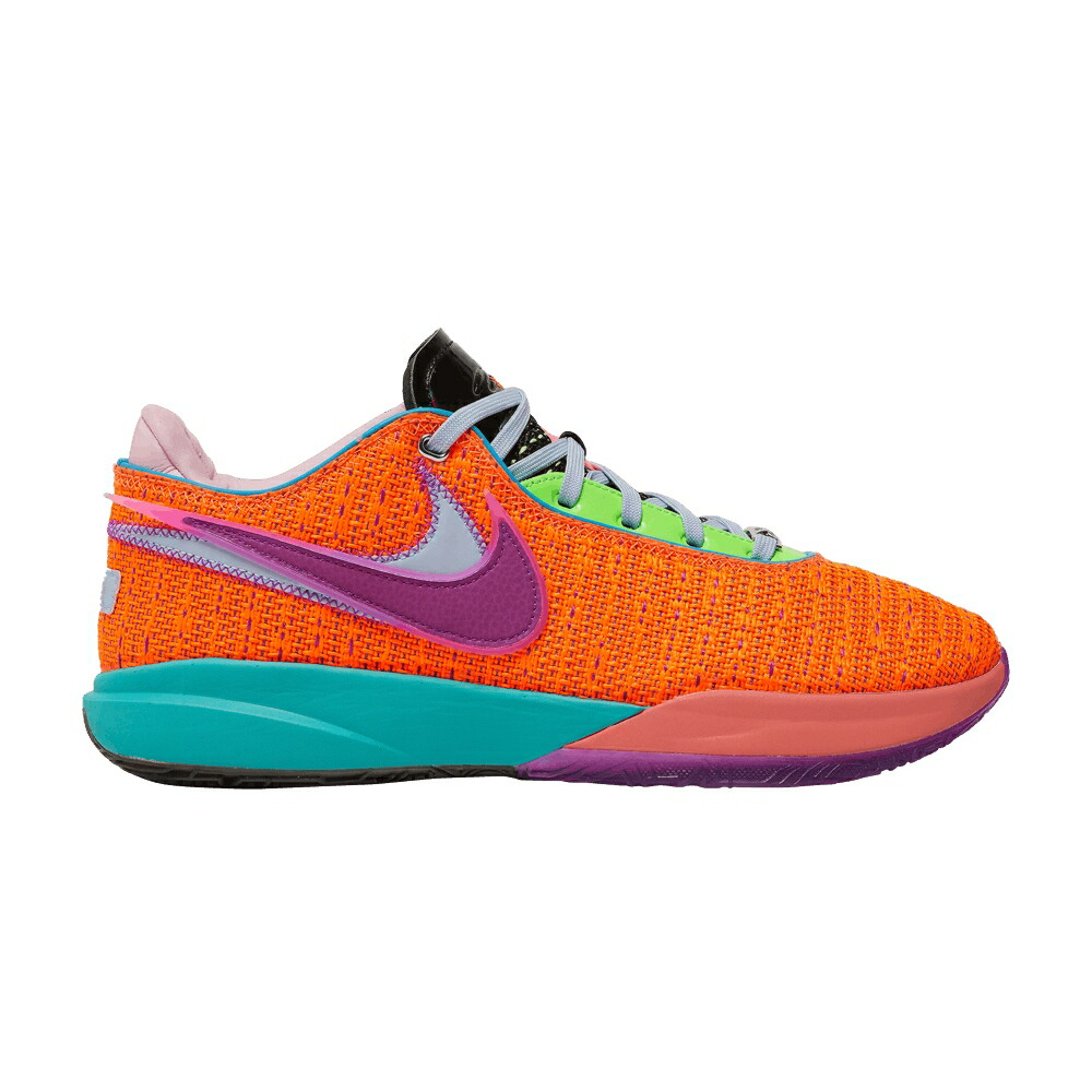 ナイキ レブロン 橙 オレンジ色 紫 パープル 緑 緑であること \u0027CHOSEN 1\u0027 スニーカー メンズ NIKE LEBRON 20 / TOTAL ORANGE VIVID PURPLE GREEN スニーカー-靴