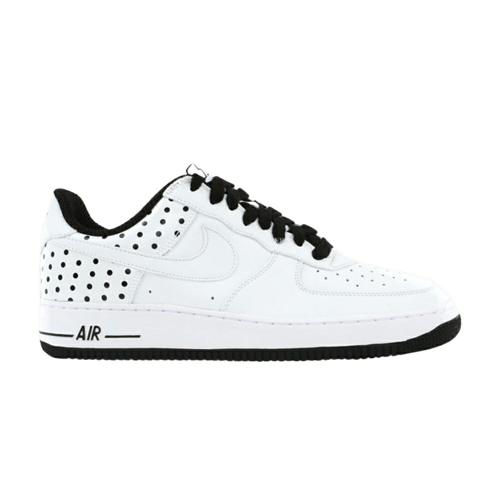ナイキ 白色 ホワイト 黒色 ブラック エアフォース 'POLKA DOT' スニーカー メンズ NIKE AIR FORCE 1 LOW / WHITE WHITE BLACK｜スニケス