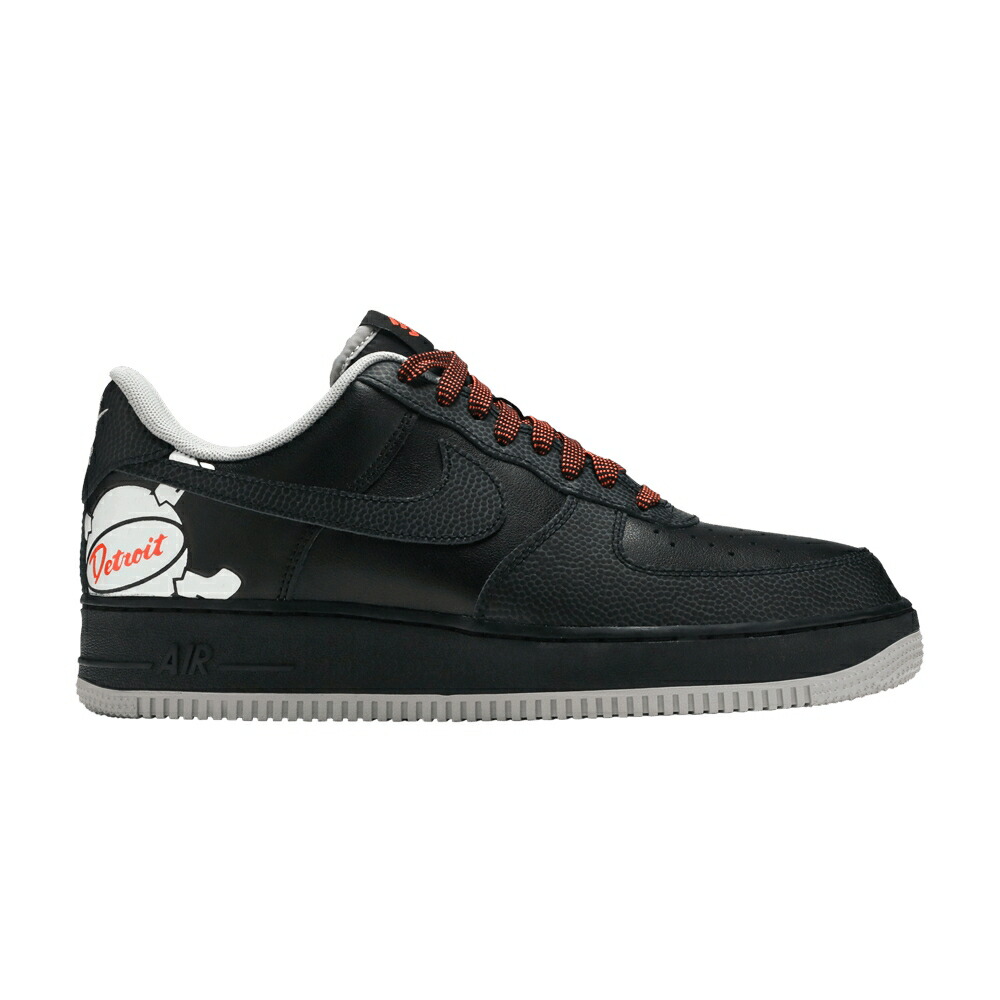 ナイキ 黒色 ブラック 灰色 グレー ターフ エアフォース 'DETROIT AWAY' スニーカー メンズ NIKE AIR FORCE 1 LOW / BLACK BLACK ATMOSPHERE GREY TURF