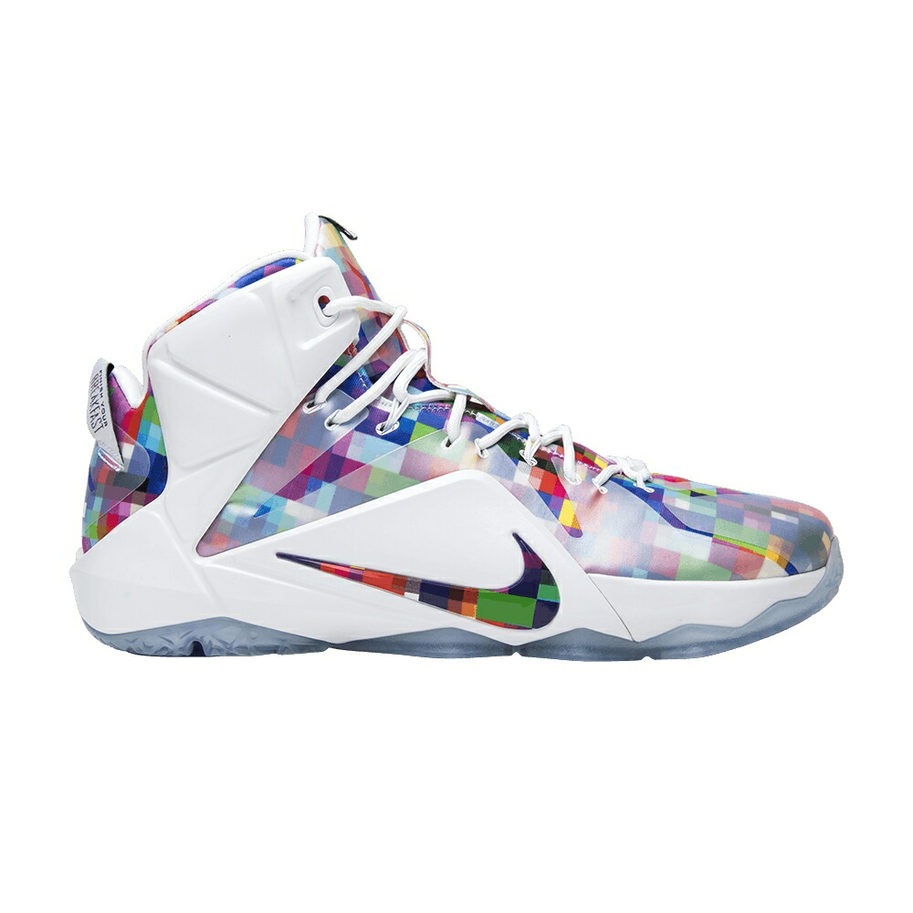 ナイキ レブロン 赤 レッド 白色 ホワイト PRISM スニーカー メンズ NIKE LEBRON 12 EXT / MULTI COLOR UNIVERSITY RED WHITE