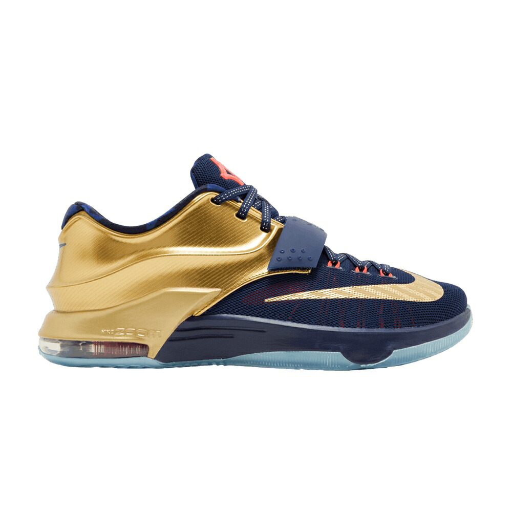 ナイキ ミッド 紺色 ネイビー ゴールド GOLD MEDAL スニーカー メンズ NIKE KD 7 PRM / MID NAVY METALLIC GOLD BRGHT