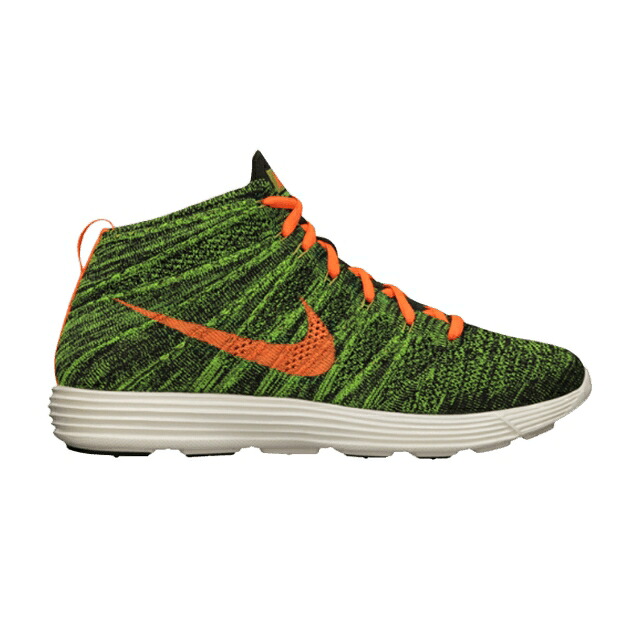 ナイキ ルーナー ルナー フライニット チャッカ 黒色 ブラック 橙 オレンジ スニーカー メンズ NIKE LUNAR FLYKNIT CHUKKA / BLACK TTL ORANGE SQ PRCHT GLD｜スニケス