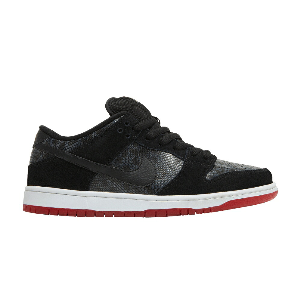 ナイキ ダンク 割り増し金 エスビー 黒いこと 黒いこと 赤 赤いこと ダンクロー \u0027SNAKESKIN\u0027 スニーカー メンズ NIKE DUNK LOW PREMIUM SB / BLACK BLACK UNIVERSITY RED