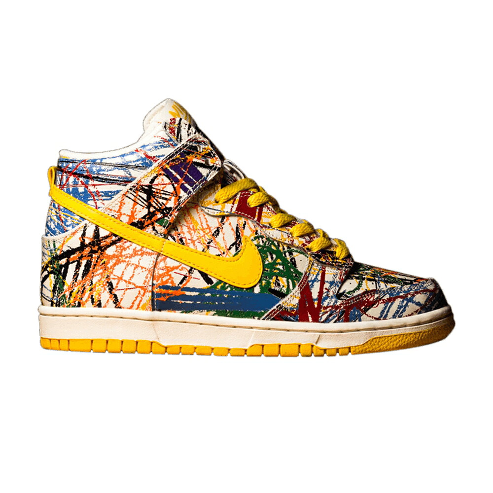 ナイキ ダンク 割り増し金 白いこと 白いこと \u0027SCRIBBLE\u0027 お坊っちゃん キッズ NIKE DUNK HI PREMIUM QS GS / WHITE VARSITY MAIZE もの言う花 マタニティ スニーカー