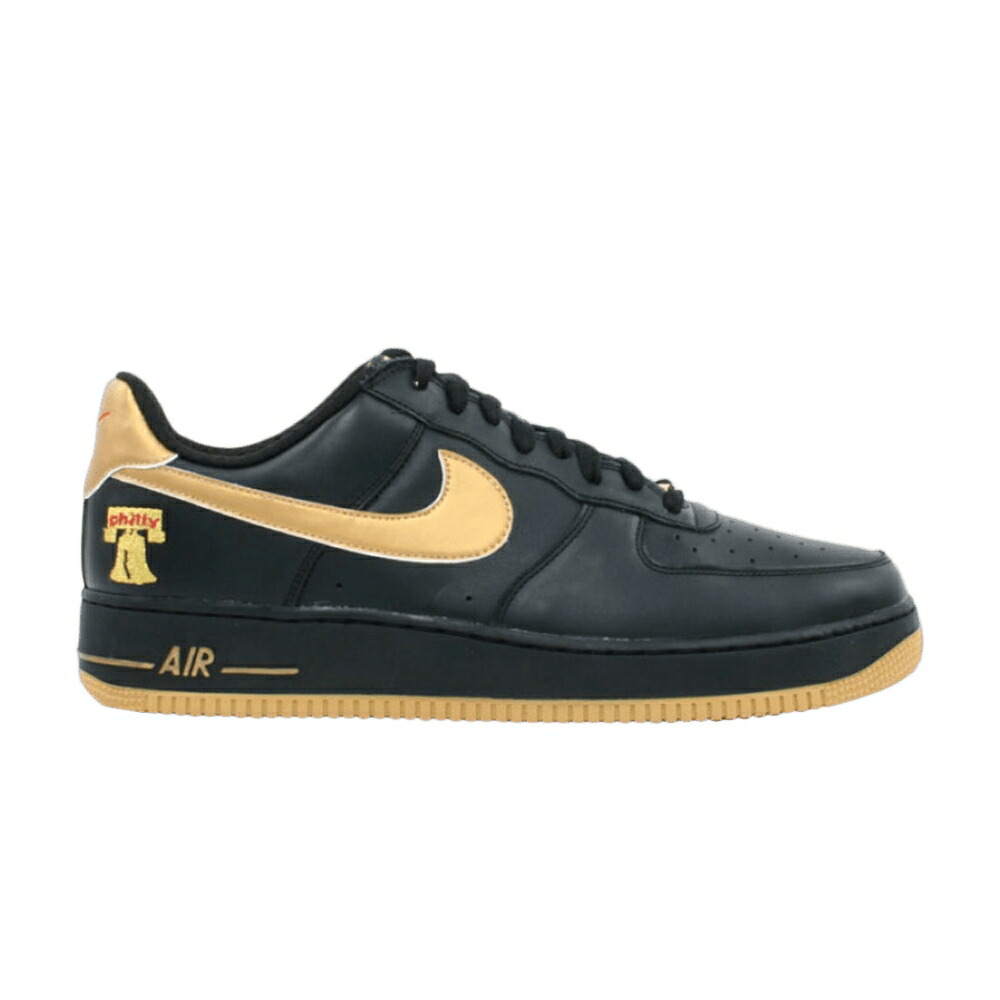 ナイキ プレミアム 黒色 ブラック ゴールド 赤 レッド エアフォース スニーカー メンズ NIKE AIR FORCE 1 PREMIUM / BLACK METALLIC GOLD VARSITY RED