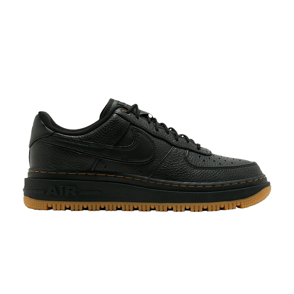 ナイキ 黒色 ブラック 黄色 イエロー エアフォース 'BLACK GUM' スニーカー メンズ NIKE AIR FORCE 1 LUXE / BLACK BLACK BUCKTAN GUM YELLOW