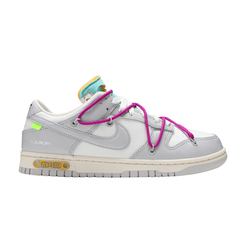 ナイキ オフホワイト ダンク 灰色 グレー 紫 バイオレット ダンクロー LOT 50 スニーカー メンズ NIKE OFF-WHITE X DUNK LOW 21 OF / SAIL NEUTRAL GREY HYPER VIOLET