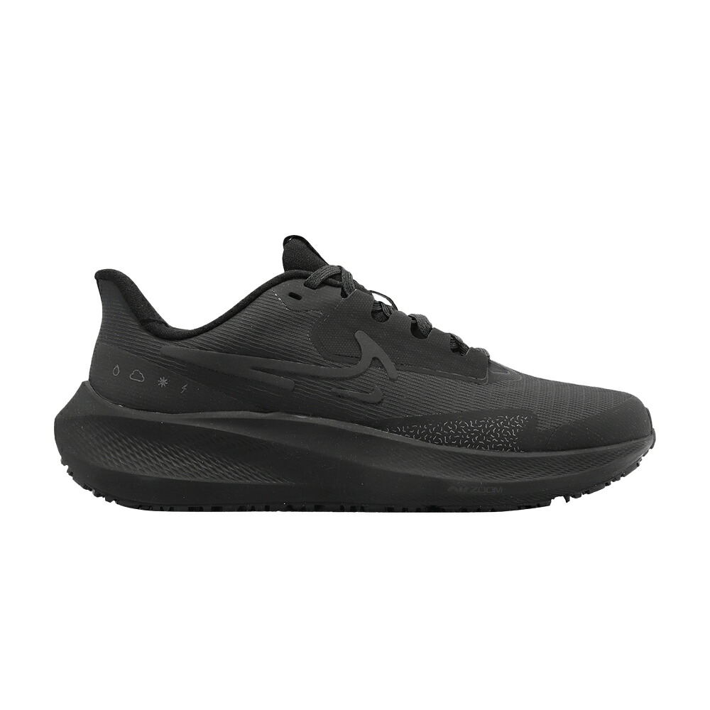 ナイキ 望遠レンズ ペガサス 黒いこと 黒いこと 薄墨色 薄墨色 望遠レンズペガサス \u0027TRIPLE BLACK\u0027 スニーカー レディース NIKE WMNS AIR ZOOM PEGASUS 39 SHIELD / BLACK OFF NOIR DARK SMOKE GREY