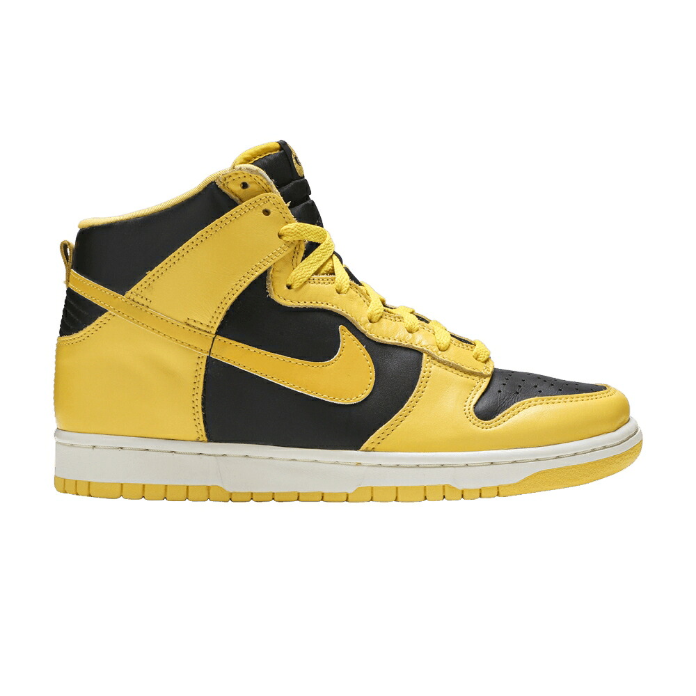 ナイキ ダンク ハイ 黒色 ブラック ダンクハイ スニーカー メンズ NIKE DUNK HIGH LE / BLACK BRIGHT GOLDENROD｜スニケス