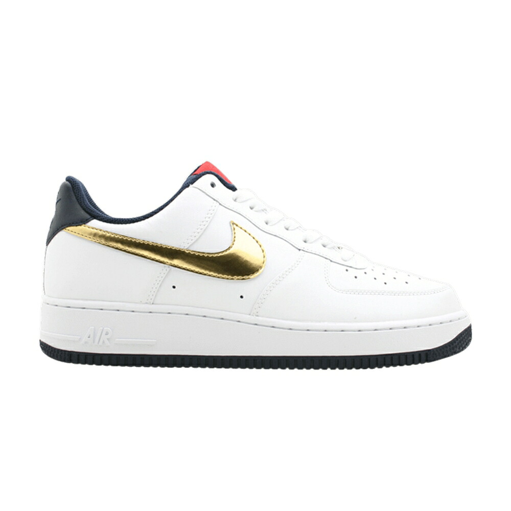 ナイキ 白色 ホワイト ゴールド エアフォース '07 'GOLD OBSIDIAN' スニーカー メンズ NIKE AIR FORCE 1 / WHITE METALLIC GOLD OBSIDIAN