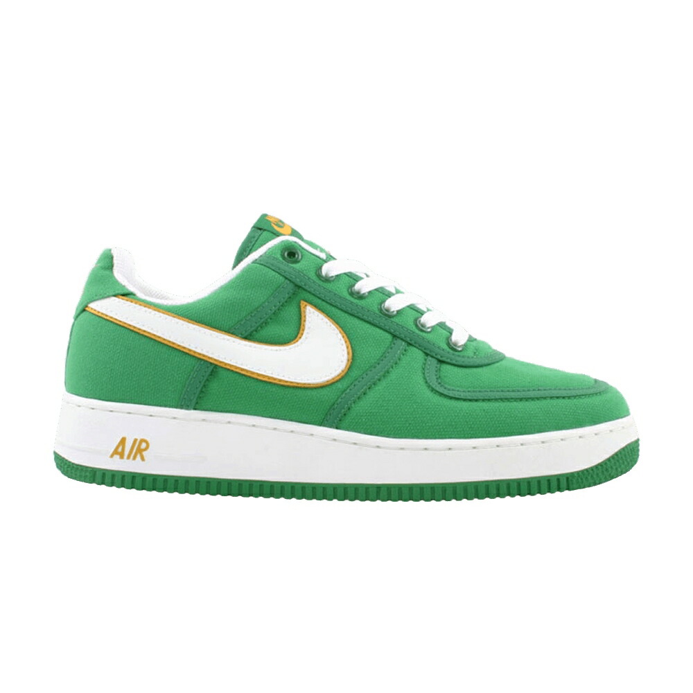 ナイキ 古典派音楽 緑 緑であること 白いこと 白いこと ゴールド 空軍 スニーカー メンズ NIKE AIR FORCE 1 CANVAS / CLASSIC GREEN WHITE SPORT GOLD