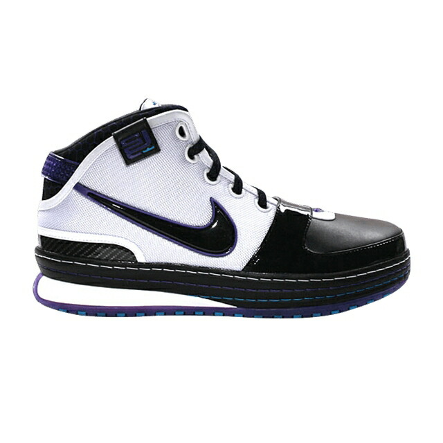 ナイキ ズーム レブロン 白色 ホワイト 黒色 ブラック HARDWOOD CLASSIC スニーカー メンズ NIKE ZOOM LEBRON 6 / WHITE BLACK VRSTY PRPL ORN BL