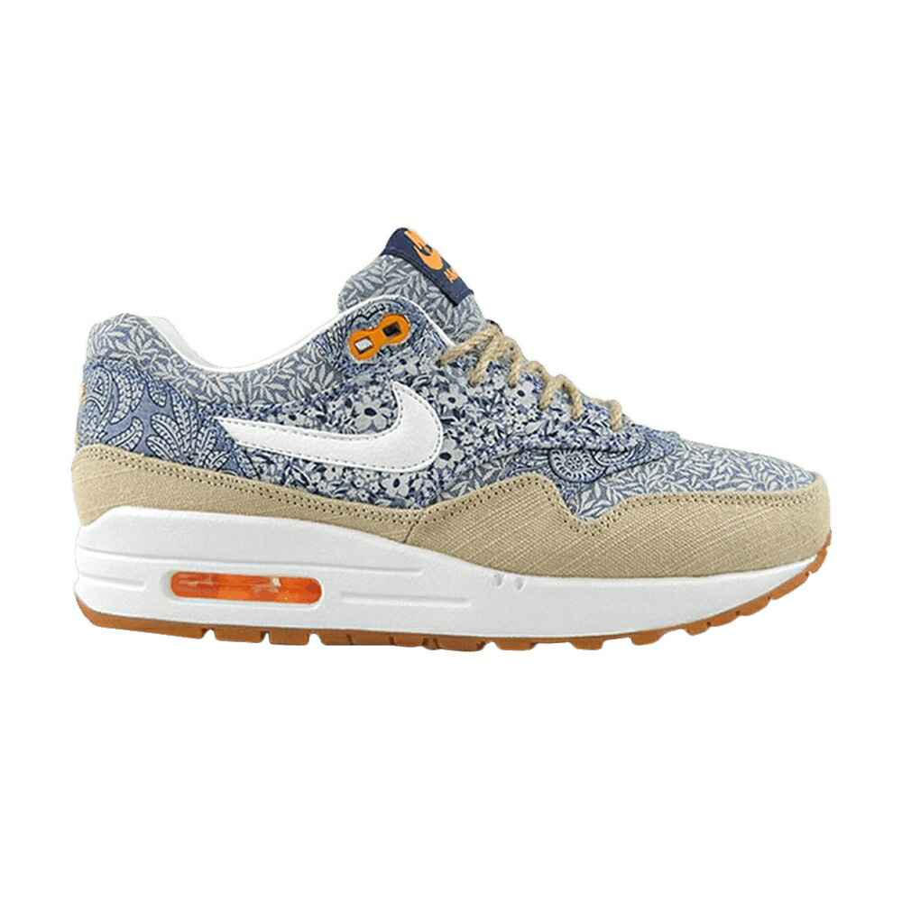 ナイキ マックス 青色 ブルー 白色 ホワイト エアマックス 'BLUE RECALL' スニーカー レディース NIKE LIBERTY OF LONDON X WMNS AIR MAX 1 QS / BLUE RECALL WHITE LINEN ATOMIC