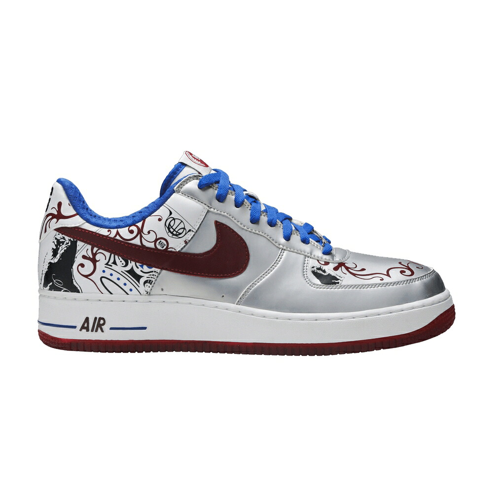ナイキ プレミアム 銀色 シルバー チーム 赤 レッド エアフォース 'COLLECTION ROYALE' スニーカー メンズ NIKE AIR FORCE 1 PREMIUM (LEBRON) / METALLIC SILVER TEAM RED VARSITY
