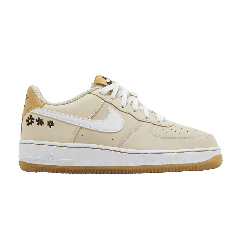 ナイキ 黒いこと 黒いこと 白いこと 白いこと 空軍 \u0027POWERED FLOWERS\u0027 お坊っちゃん キッズ NIKE AIR FORCE 1 LOW GS BY / SANDDRIFT TWINE BLACK WHITE もの言う花 マタニティ スニーカー